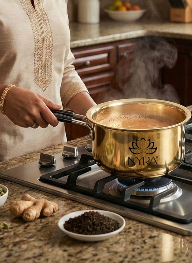 Nyra Kitchenware Bronze-Toned Dishwasher Safe Brass Pan - Image 1